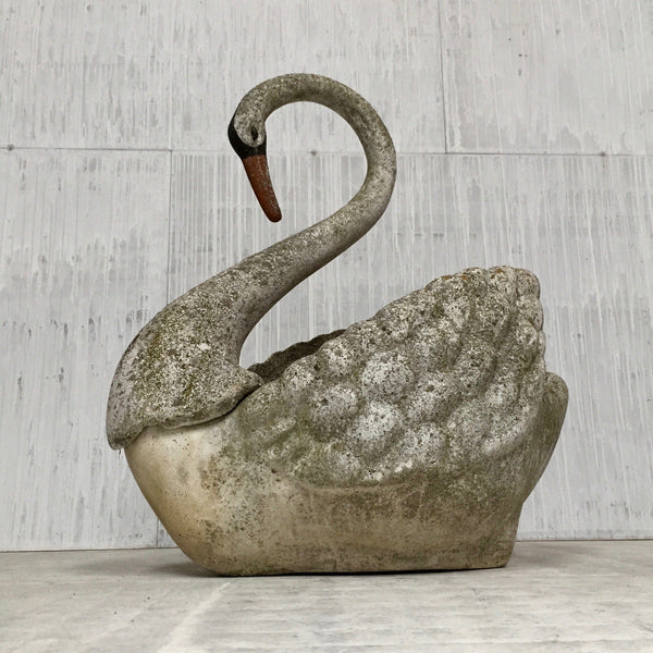 Large Stone Swan Planter
