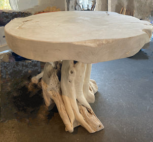 Unusual Bleached Teak Pedestal Table in its Natural Form