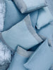 Aqua and grey linen throw pillows - Hamptons Furniture, Gifts, Modern & Traditional