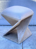 Asymmetrical White Washed Accent Stool