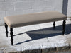 English Made Bench with  dark Antique Legs - Hamptons Furniture, Gifts, Modern & Traditional