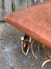 Ottoman with Horn Legs and Leather Top - Hamptons Furniture, Gifts, Modern & Traditional