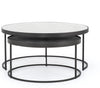 Nesting Coffee Table with Metal & Marble Top