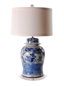 Porcelain Blue and White Chinese Ginger Jar Lamp