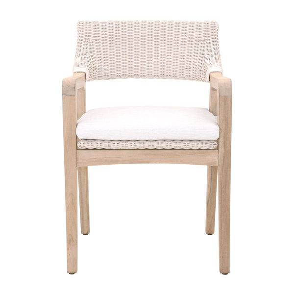 Teak and Faux Wicker Dining Chair, Outdoor