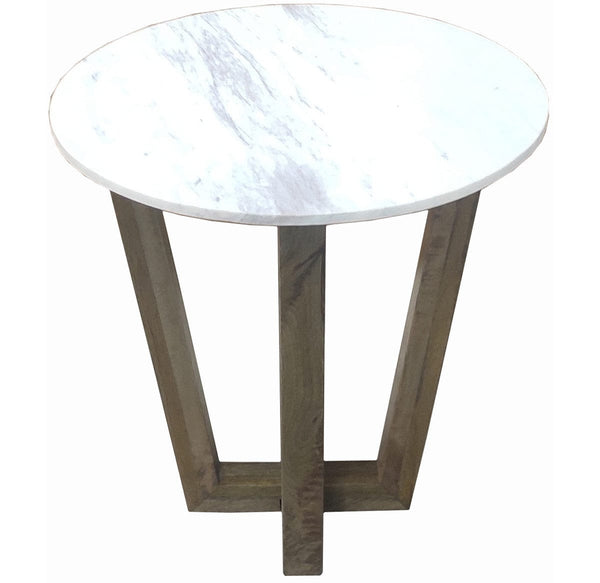 Marble and Mango Wood End Table