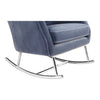 Blue Velvet Rocking Chair on stainless steel base