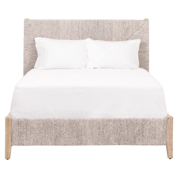 White Wash Abaca Rope, Natural Gray Mahogany Bed in 2 sizes