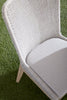 MESH OUTDOOR DINING CHAIR, IN TEAK AND GREY ROPE