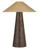 Miramar Accent Lamp in Porous White with Antique-Burnished Brass Shade