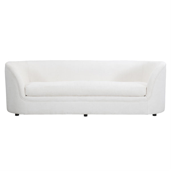 Long Simple Bench Seat Sofa with Curved Ends