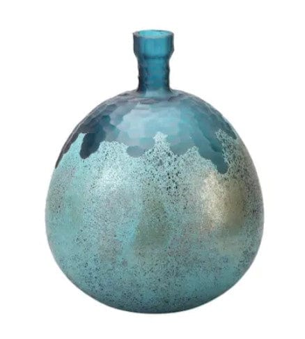 Metallic Blue Globe Vase