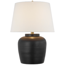 Nora Medium Table Lamp in 2 finishes with Linen Shade