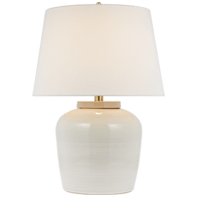 Nora Medium Table Lamp in 2 finishes with Linen Shade