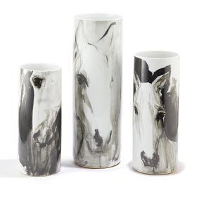 Horse Vases in 3 sizes in Black and white - Hamptons Furniture, Gifts, Modern & Traditional