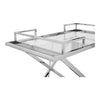 Bar Cart in Stainless Steel, with Tempered Glass