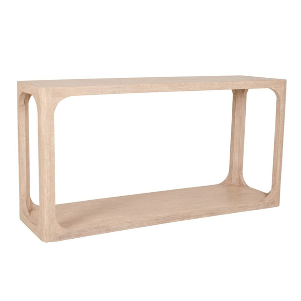 58" Console Table, Beech Finish, Soft Rounded Corners, Simple Table with Style