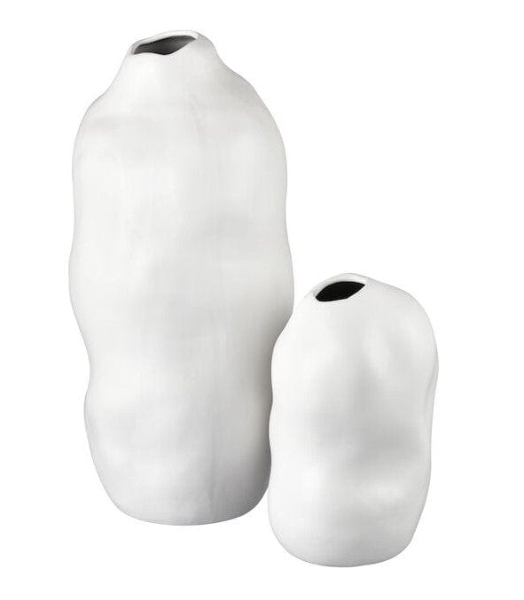 Wabi Sabi Organic Shaped White Vases - 2 Sizes