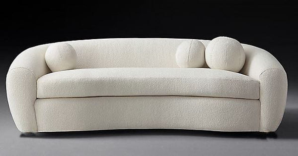 Minimalist Sofa in Italian Boucle Fabric