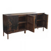 Rustic Look Four  or Two door Sideboard in Black and Brass