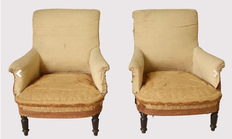 Pair French 19th C Armchairs - Hamptons Furniture, Gifts, Modern & Traditional