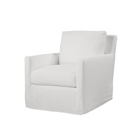 Simply Smart and Stylish Slipcovered Swivel Armchair