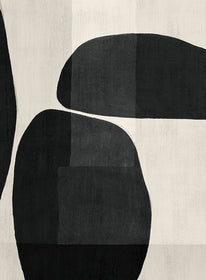 Abstract Black and White Print on Linen #1