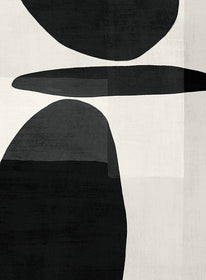 Abstract Black and White Print on Linen #2