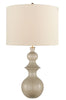 Saxon Large Table Lamp in Metallic Black with Cream Linen Shade