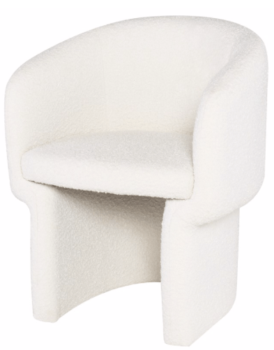 Naomi Dining Chair in white Boucle