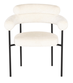 Nate Dining Chair in Soft Oyster and Matt Black