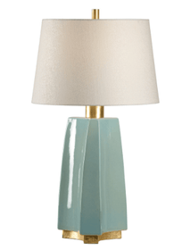 Turquoise Table Lamp with antiqued gold base