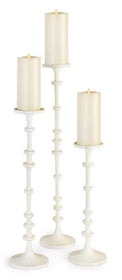 Abacus Matt White Candle Holders