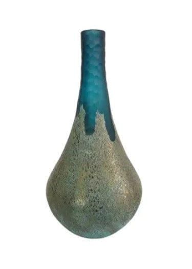 Metallic Blue Flute Vase