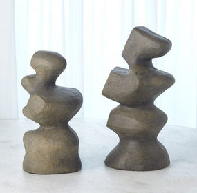 Pair of Cast Aluminum Sculptures