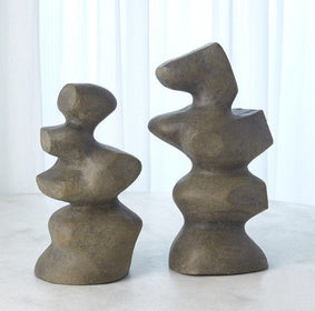 Pair of Cast Aluminum Sculptures