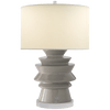 Stacked Disk Table Lamp with Natural Percale Shade