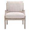 Solid Beechwood armchair with Linen seat & back cushions