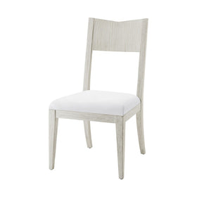 Side Chair in Cerused Pine, Upholstered Seat