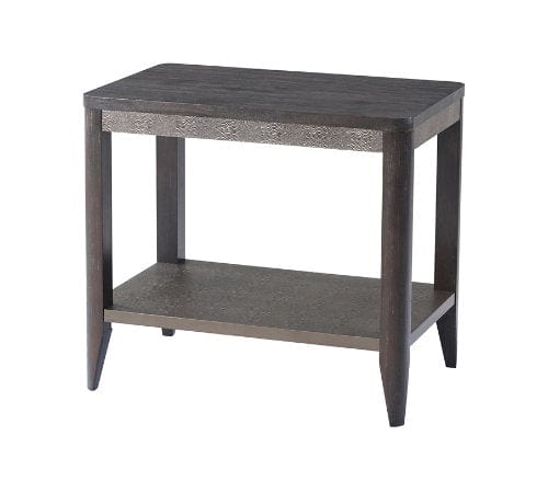 Wood Nightstand or Side Table with Leather Embossed Frieze - Hamptons Furniture, Gifts, Modern & Traditional