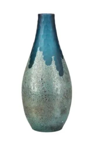 Metallic Blue Flower Vase