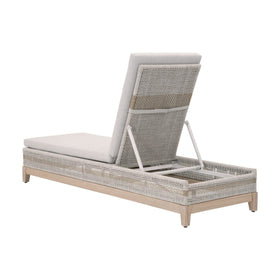 Outdoor Chaise Grey teak and Rope