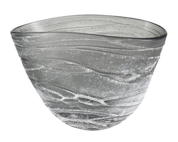 Textured Grey Glass Bowl