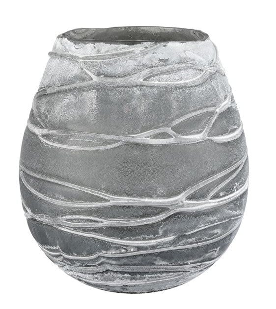 Textured Grey Glass Vase