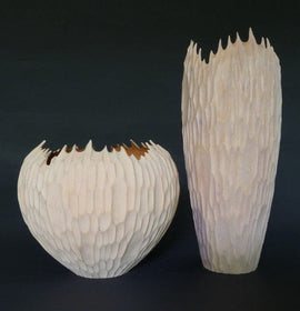 Textured Tamarind Stunning Wood Bowl and Vase