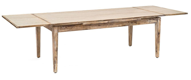 Oak & Travertine Extension Table - Hamptons Furniture, Gifts, Modern & Traditional
