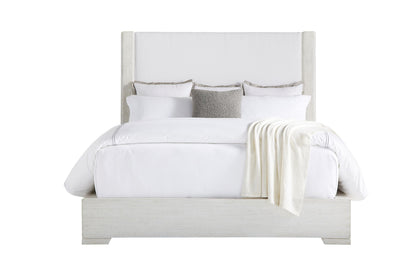 Bed with Wooden Surround, Upholstered Headboard