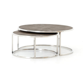 Faux Shagreen Nesting Coffee Tables