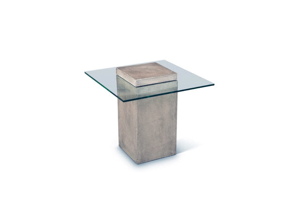 Concrete & Glass Side Table - Hamptons Furniture, Gifts, Modern & Traditional