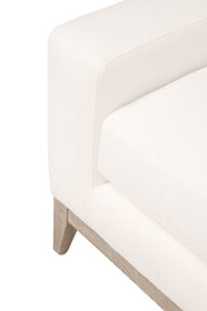 96" Track Arm Sofa in "livesmart" white performance fabric, natural oak frame